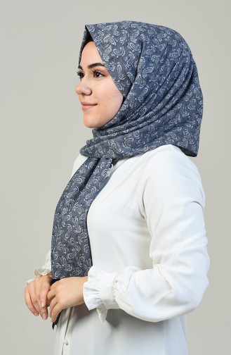 Organic Woven Cotton Shawl Navy Blue 99252-01