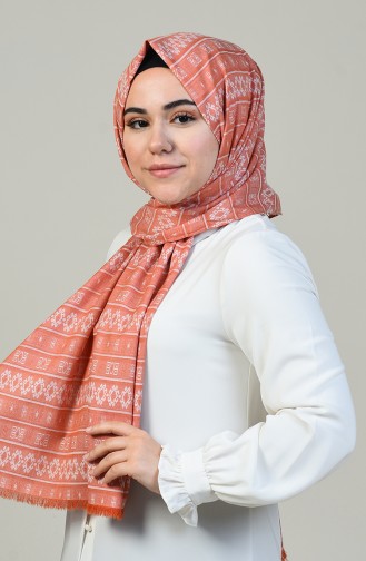 Organic Woven Cotton Shawl Salmon 99254-01