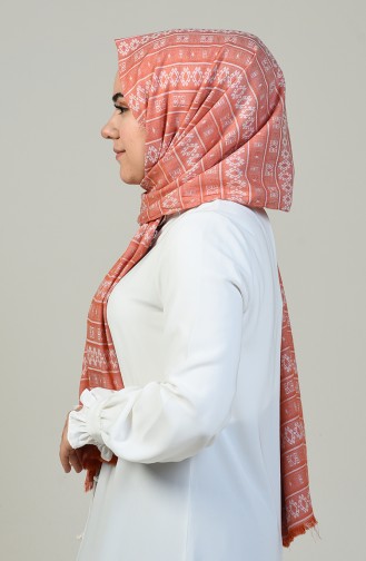 Organic Woven Cotton Shawl Salmon 99254-01