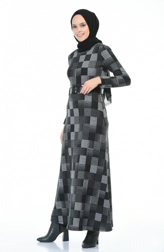 Robe Hivernal a Ceinture 5369-01 Gris 5369-01