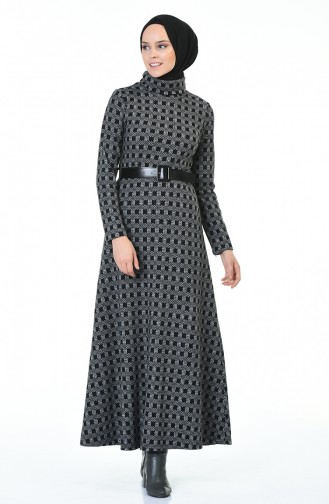 Robe Hivernal a Ceinture 5488A-01 Gris 5488A-01