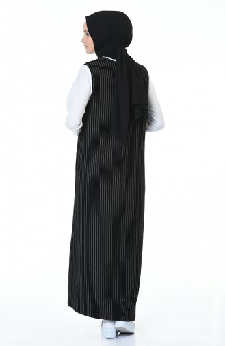 Striped Gilet Dress Black 0003-01