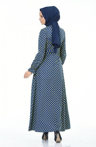 Polka Dot Dress Peanut Green Navy Blue 60056-01