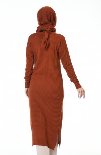 Tricot Long Tunic Brick color 1356-01