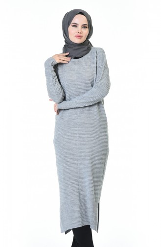 Tricot Long Tunic Gray 1356-03