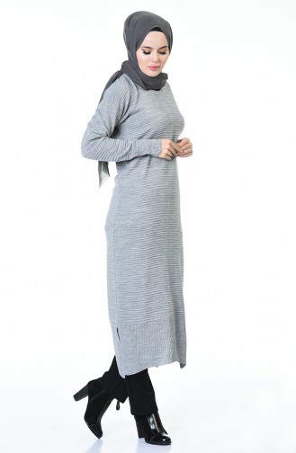 Tricot Long Tunic Gray 1356-03