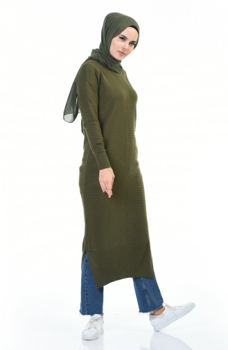 Tricot Long Tunic Khaki 1356-07