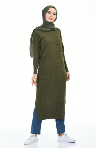 Tricot Long Tunic Khaki 1356-07