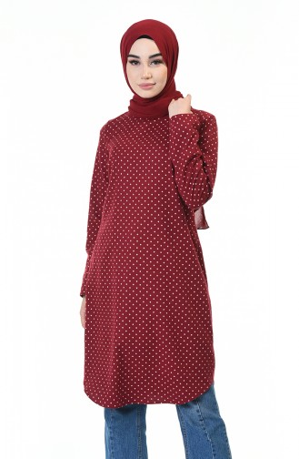 Polka Dot Tunic Bordeaux 1084-02