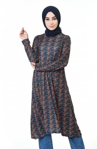 Patterned Asymmetrical Tunic Anthracite 7941-01