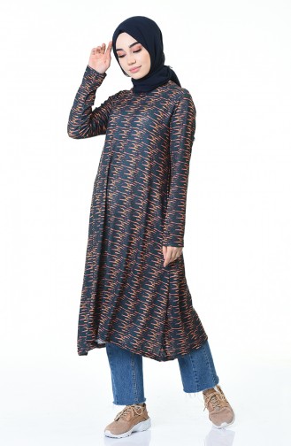 Patterned Asymmetrical Tunic Anthracite 7941-01
