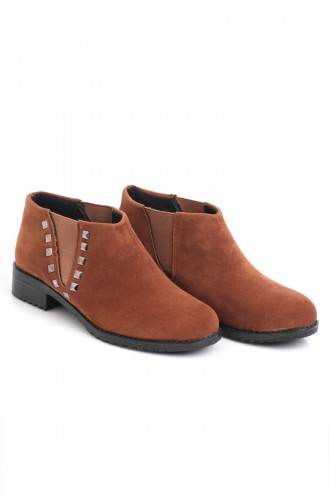 Women´s Staple Detail Suede Boots Brown Tobacco 6941-1