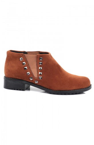 Women´s Staple Detail Suede Boots Brown Tobacco 6941-1