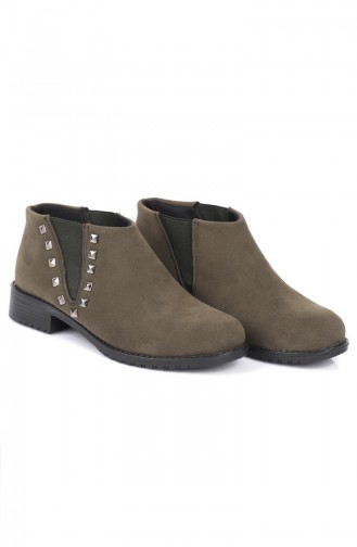 Women´s Staple Detail Suede Boots Green 6942-2