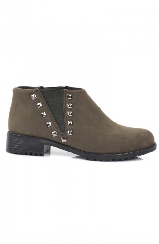 Women´s Staple Detail Suede Boots Green 6942-2