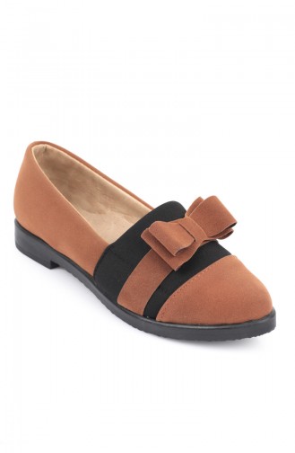 Women´s Bow Suede Shoes Brown Tobacco 6903-3