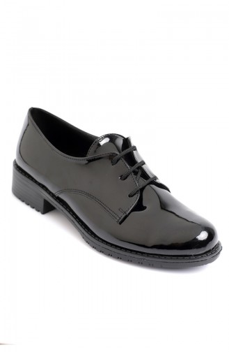 Women´s Patent Leather Oxford Shoes Black 6910-10