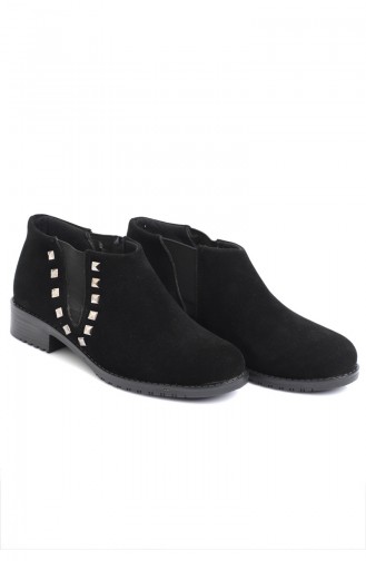 Women´s Staple Detail Suede Boots Black 6940-0