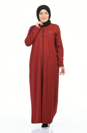 Abaya Sport a Fermeture Grande Taille 99228-01 Bordeaux 99228-01