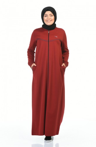 Abaya Sport a Fermeture Grande Taille 99228-01 Bordeaux 99228-01