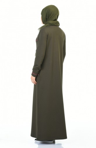 Abaya Sport a Fermeture Grande Taille 99228-03 Khaki 99228-03