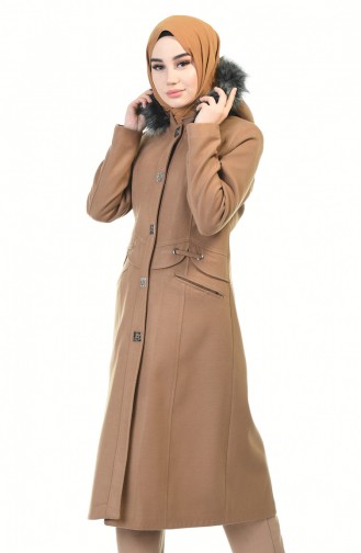 Lined Cashmere Coat Maroon 9017-01