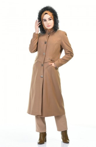 Lined Cashmere Coat Maroon 9017-01