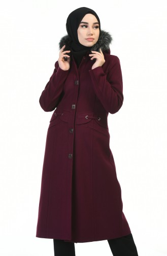 Lined Cashmere Coat Damson 9017-04