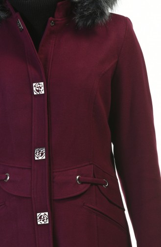 Lined Cashmere Coat Damson 9017-04