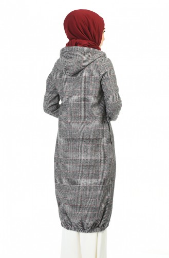 Hooded Plaid Cape Gray 5507-05