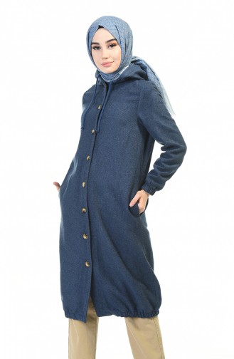 Buttoned Cape Navy Blue 5268-01