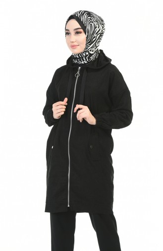 Sportliche Cape mit Reißverschluss 0760-02 Schwarz 0760-02