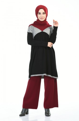 Tunik Pantolon İkili Takım 4140-03 Gri Siyah 4140-03