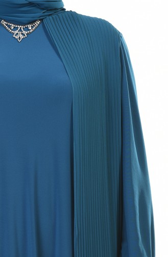 فستان مطوي مقاس كبير مع قلادة بترولي 6271-01