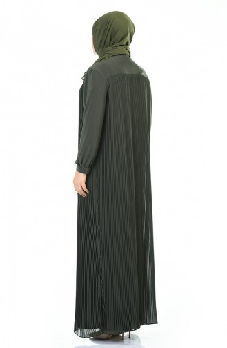 Khaki Hijab Evening Dress 6271-04