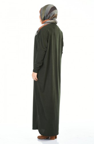 فستان بأكمام خفاش مقاس كبير أخضر زمردي 8840-01