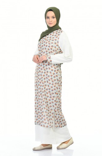 Ecru Hijab Dress 0100-05