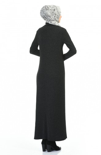 Rollkragenpullover Kleid 0331-02 Schwarz 0331-02