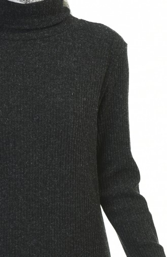 Rollkragenpullover Kleid 0331-02 Schwarz 0331-02