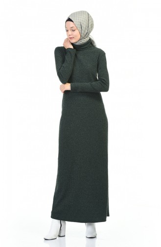 Smaragdgrün Hijab Kleider 0331-05