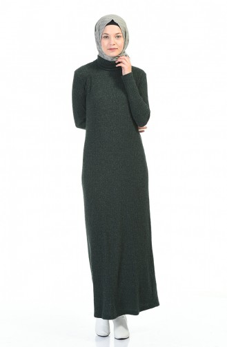 Smaragdgrün Hijab Kleider 0331-05