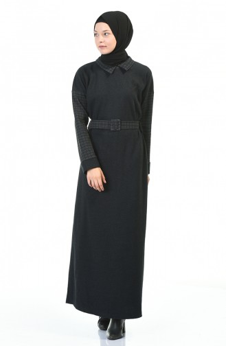 Smoke-Colored Hijab Dress 0333-03