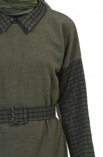 Khaki İslamitische Jurk 0333-04