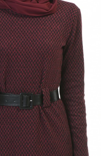 Robe Hivernal a Ceinture 5369C-01 Bordeaux 5369C-01