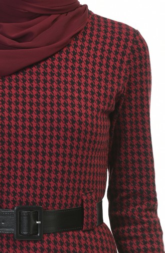 Robe Hivernal a Ceinture 5369E-01 Bordeaux 5369E-01