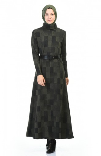 Khaki İslamitische Jurk 5488-03