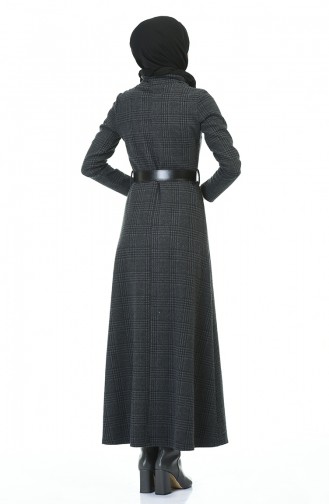 Turtleneck Belted Winter Dress Smoky 5488D-01