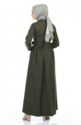 Khaki Hijab Kleider 4033-02