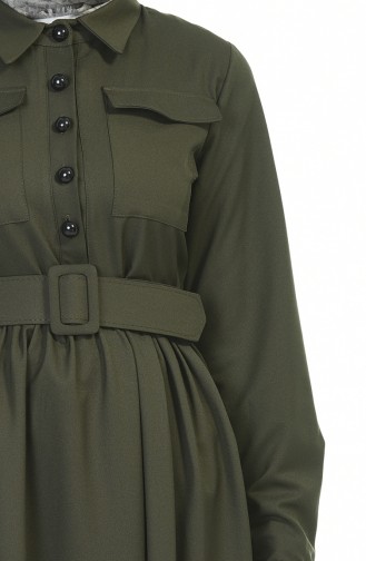 Khaki İslamitische Jurk 4033-02