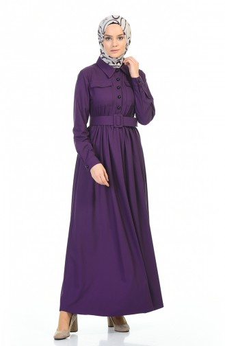 Lila Hijab Kleider 4033-03